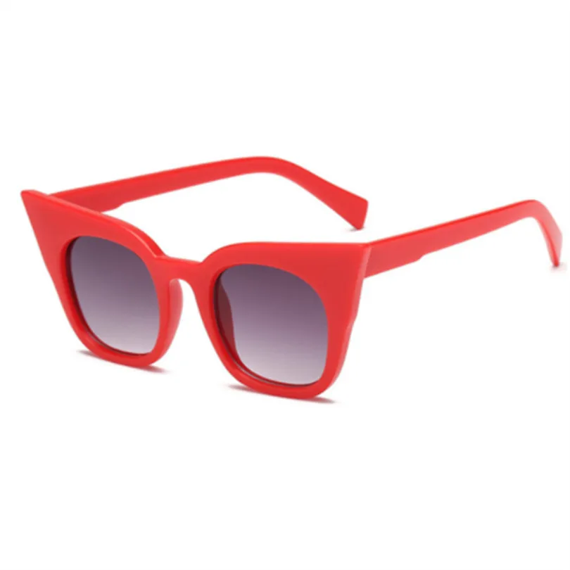 Новые солнцезащитные очки "кошачий глаз" для женщин и детей, Винтажные Солнцезащитные очки в форме, женские очки, брендовые дизайнерские солнцезащитные очки - Цвет линз: Red