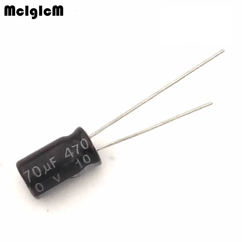MCIGICM 50 шт. алюминиевый электролитический конденсатор 470 мкФ 10 в 6*11 электролитический конденсатор