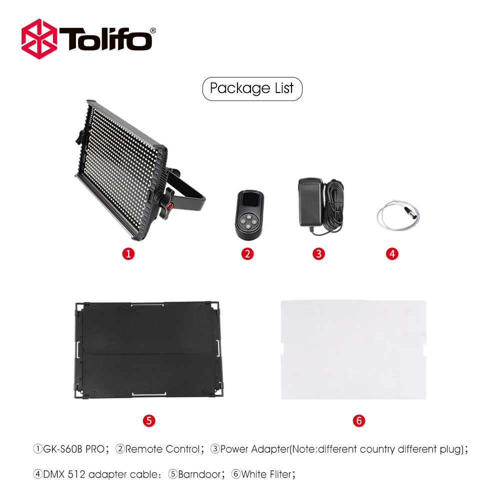 Tolifo GK S60B 60W 600pcs светодиодные лампы для фото и видеосъемки двухцветные с