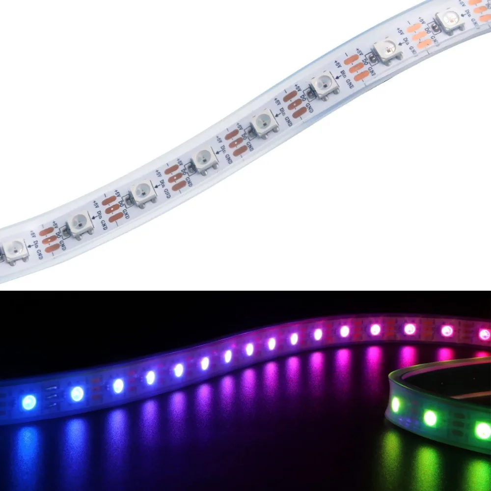 Гибкая светодиодная лента WS2812B 5 В 60 светодиодов 5050 RGB WS2811 IC|5v ws2812b|led strip5050 rgb |