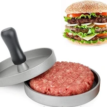 1 компл. круглый форма гамбургер пресс алюминиевый сплав 11 см гамбургер мясо говядины Гриль Burger пресс Пэтти чайник формы для выпечки Инструменты
