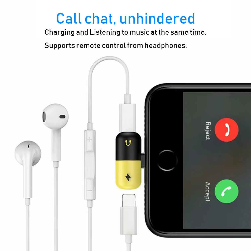 Portefeuille 2in1 8pin Converter Charging Audio Adapter For iPhone X 7 8 Plus Charger Splitter Music For Apple Headphone Adapter Portefeuille 2in1 8pin Converter Charging Audio Adapter For iPhone X 7 8 Plus Charger Splitter Music For Apple Headphone Adapter