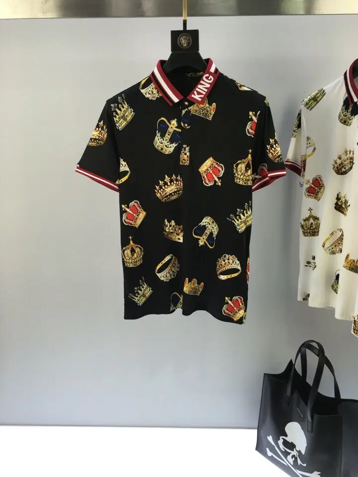 

Fashion Men's Tops & Tees 2019 Runway Luxury famous Brand European Design Short Print party style T-Shirts Men's ClothingWD03969