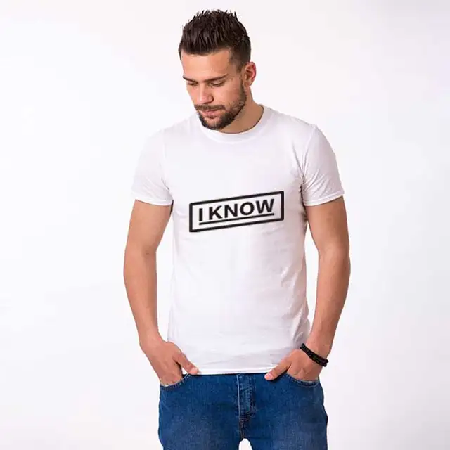 Love You I know family matching clothes couple t shirt for women and men tops tee husband wife white ulzzang vegan funny dress