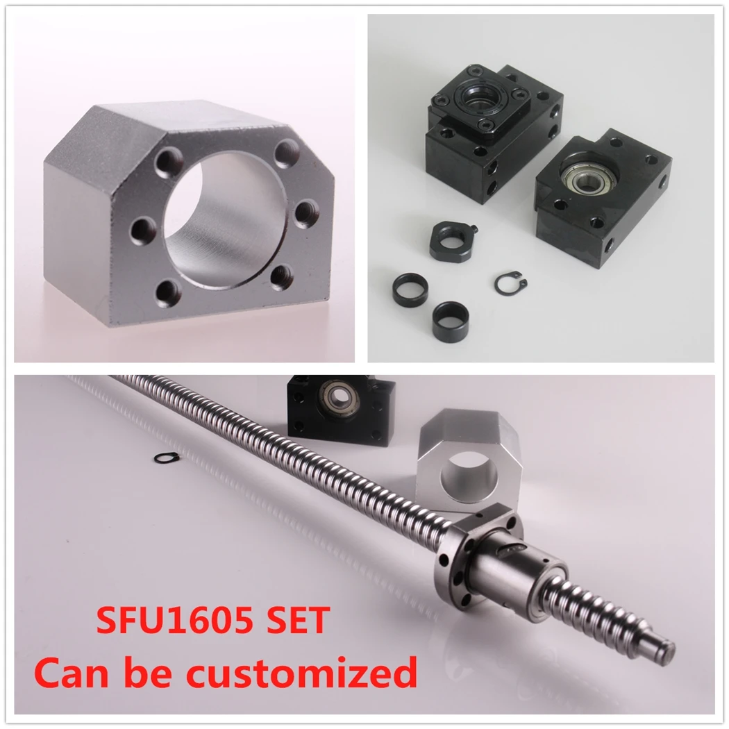 

New Ballscrew SFU1605 360mm with nut + 1 set BK12/BF12 + Nut Housing DSG16H for CNC Ball screw UK Stock