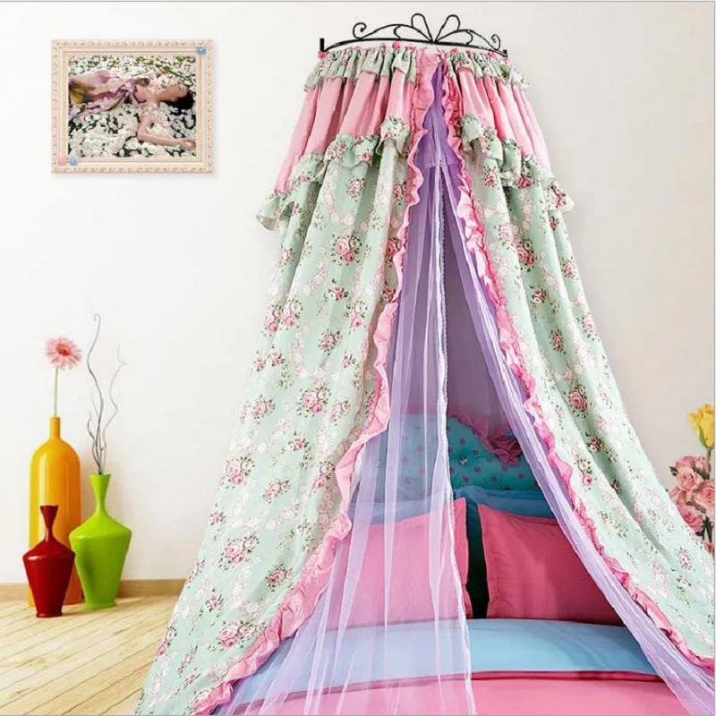 Princess Palace Hung Dome Mosquito Net Double Bed Canopy Cotton