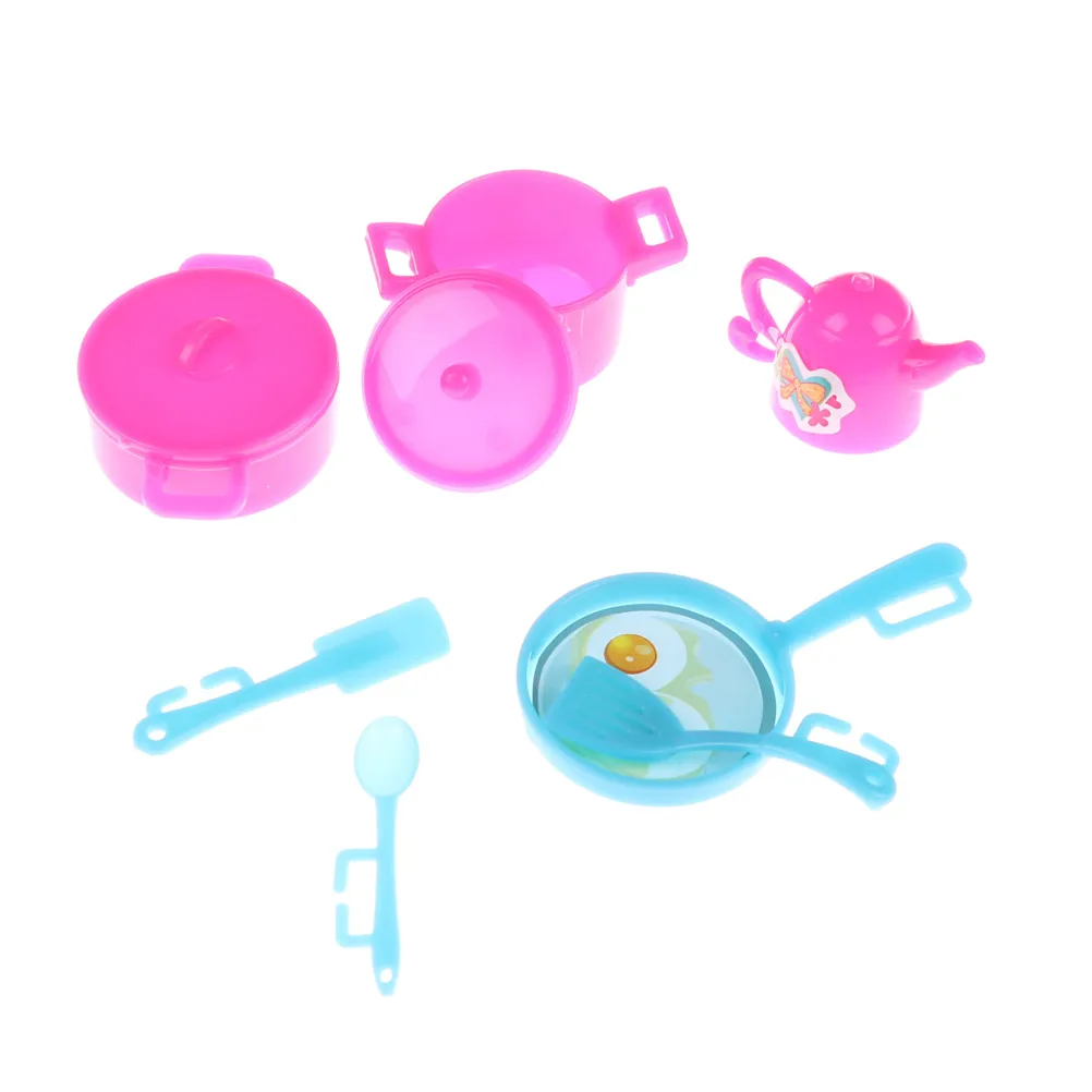 7pcs For Doll Mini Simulation Tableware Doll's Kitchen Cooking Toys