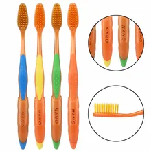 4 шт. Ультрамягкая зубная щетка двойной нано бамбуковая темно-серые кисточки уход за зубами и деснами