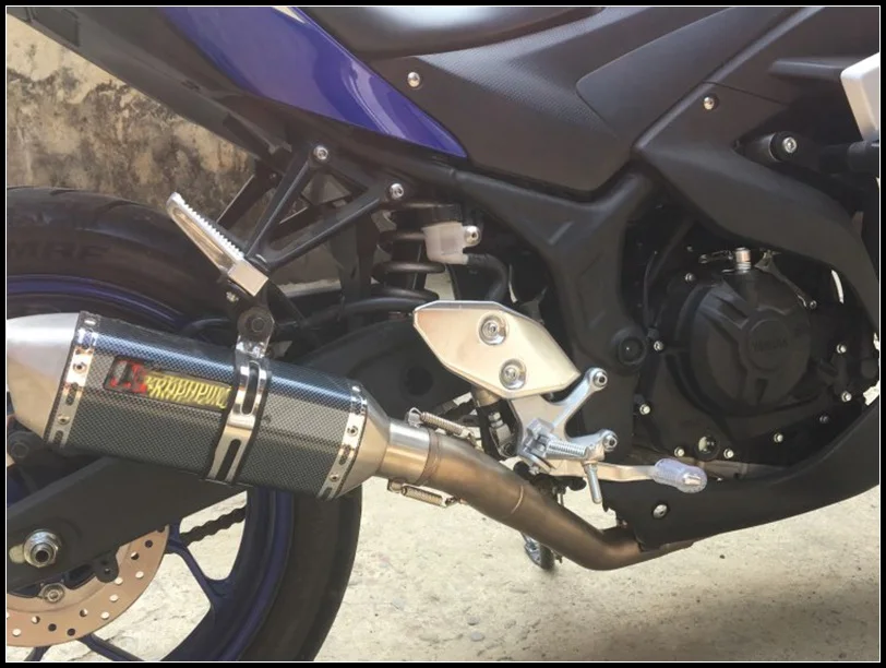 Без шнуровки MT03 Akrapovic мотоцикл выхлопной глушитель мото полная система передний коллектор трубы для Yamaha MT 03 YZF R3 R25