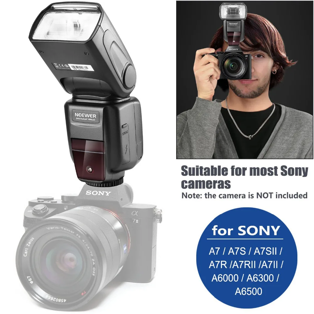 Neewer ttl вспышка для sony HSS 1/8000s GN58 Master Slave Speedlite для Alpha A6000 A6300 A6500 A7 A7R камера 2,4G Беспроводная NW630