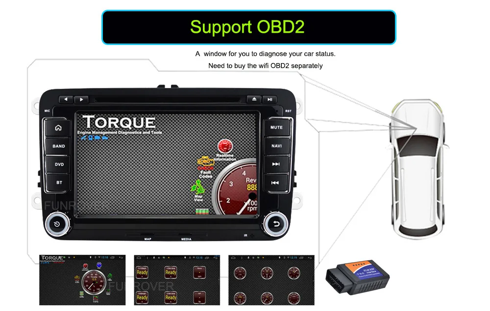 Perfect Quad Core 7 inch 1024*600 Android 6.0  Car DVD GPS Radio for VW Golf 5 6 Polo Passat Jetta Tiguan Touran Skoda Octavia Seat Wifi 6