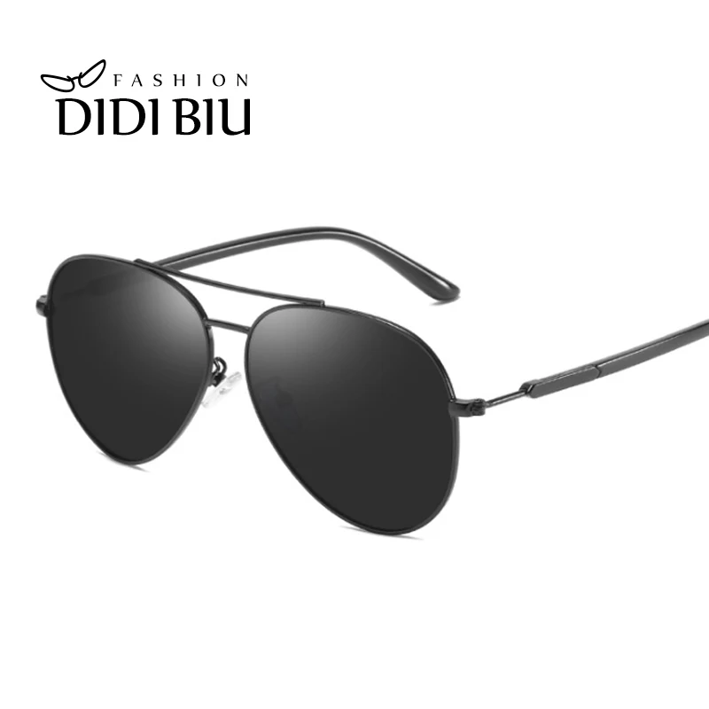 

Men Polarized Driver Sunglasses Vintage Black Metal Double Bridge Goggle UV400 Coating Mirror Shades Sun Glasses Oculos HN1133