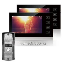 FREE SHIPPING Wired 7″ Color TFT Video Door phone Intercom System With Two Touch Monitor + 1 Waterproof Doorbell Camera IN STOCK