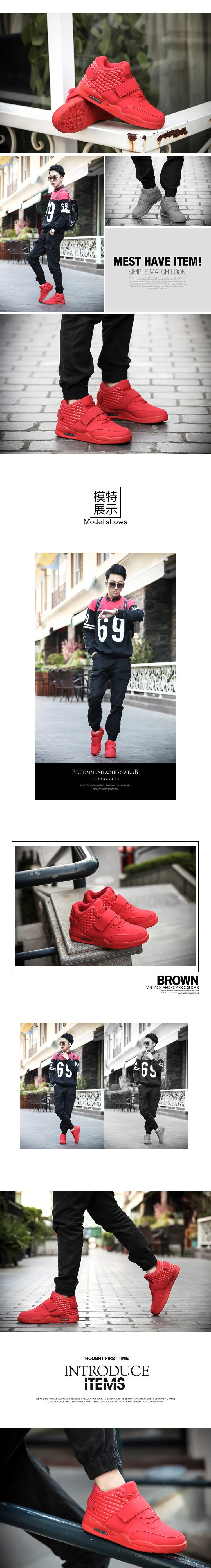 Мужская модная обувь; зимняя брендовая Повседневная дышащая обувь с высоким берцем; обувь на шнуровке на плоской подошве; Красная кожаная Вулканизированная обувь на резиновой подошве