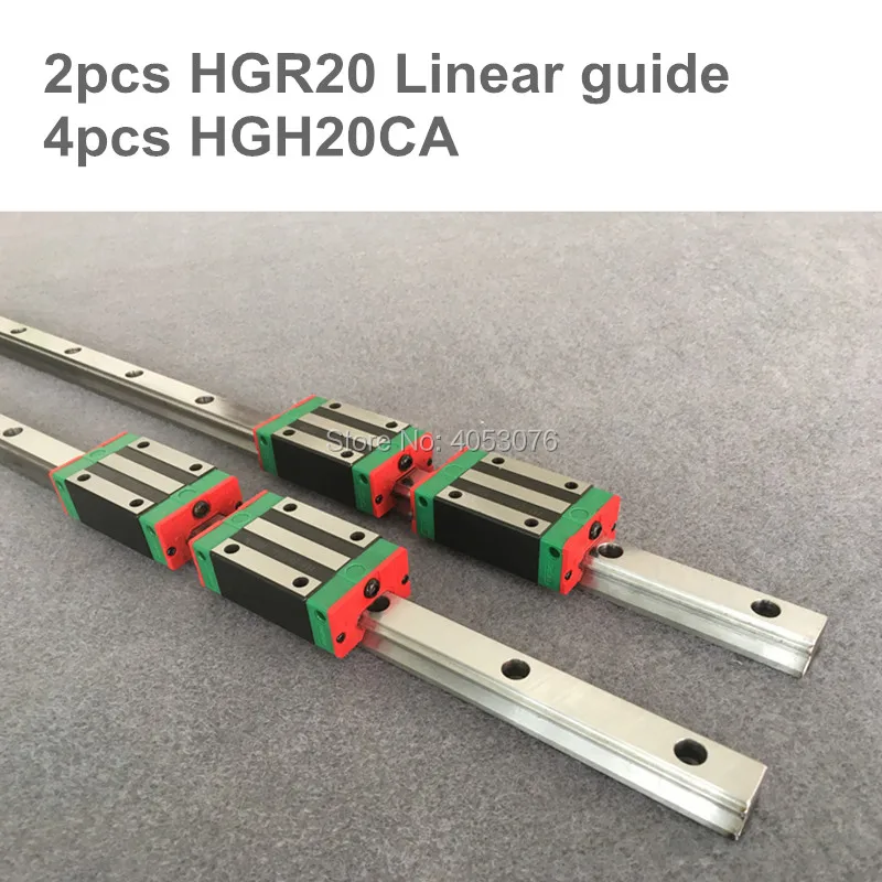 

2 pcs linear guide HGR20-L1100-1500mm Linear rail and 4 pcs HGH20CA linear bearing blocks for CNC parts
