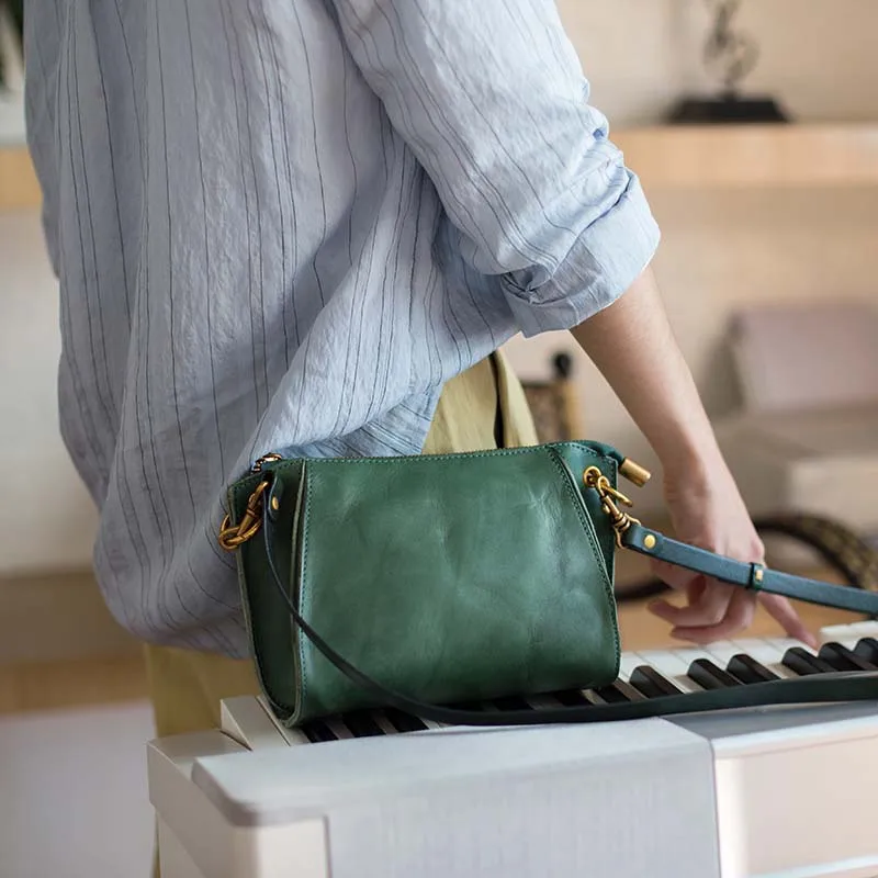 Vintage casual first layer cowhide handmade literary forest messenger bag shoulder bag