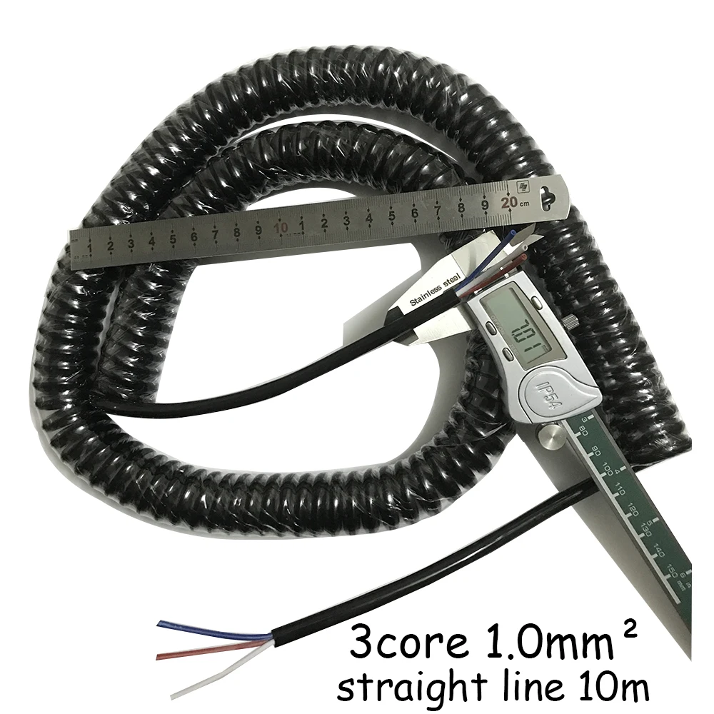  3 Cores Spring Spiral Cable Coiled Wire 1.0 1.5 Sauqre Undraw 5 meters Wires For CNC MPG Engraving 