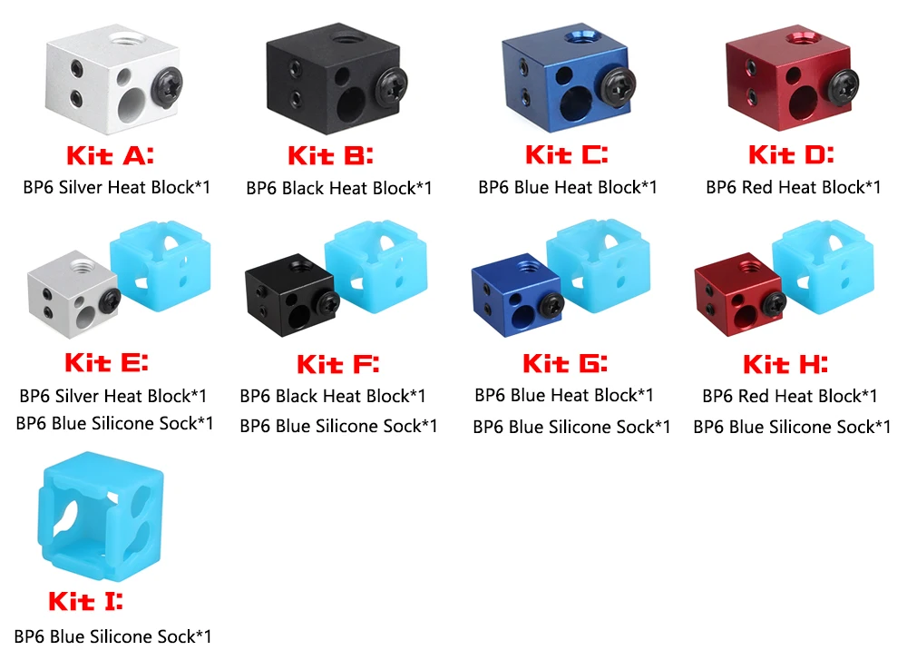 XCR3D 3D-принтер части V6 нагревательный блок алюминиевый HotEnd термистор и термопара нагреватель Блок аксессуары комплекты 16*16*12 1 шт