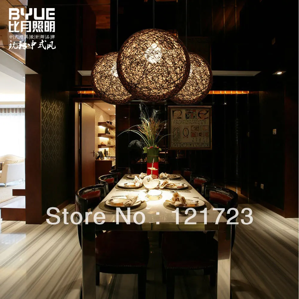 Lamps double layer yarn ball rattan lamp restaurant lamp pendant light