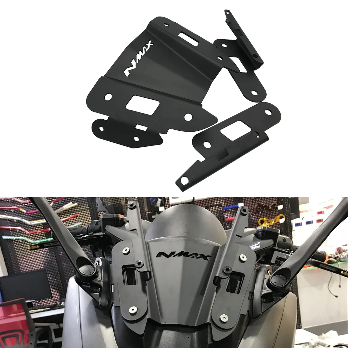 

Motorcycle NMAX Rear Side View Mirrors Bracket Rearview Mirror Screws Adapter Holder For Yamaha NMAX155 125 150 2015-2018 2019