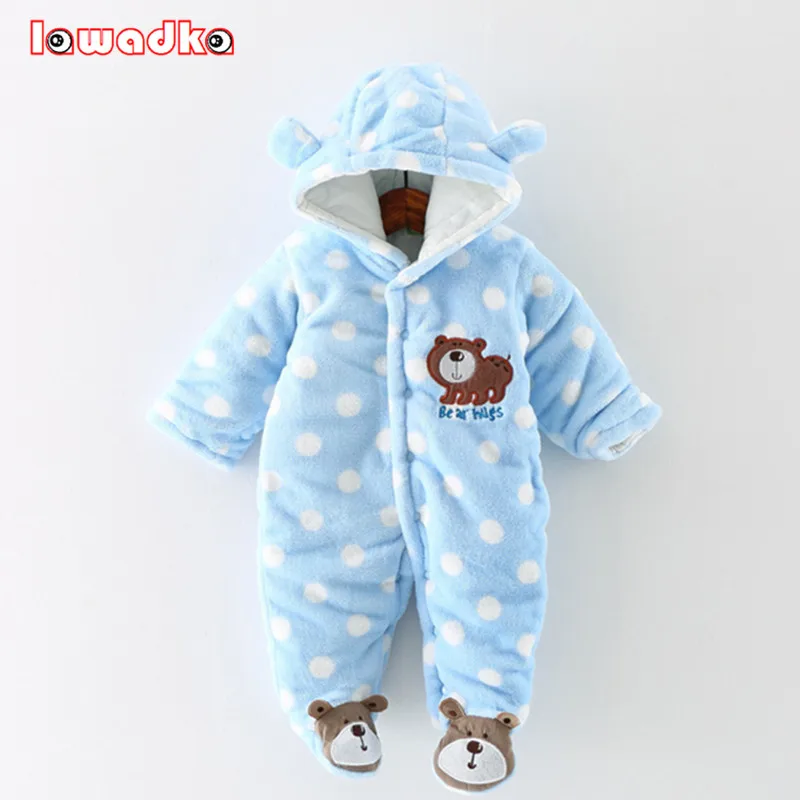 

NewBorn Baby Rompers Cute Bear Winter Thick Warm Baby Clothing Long Sleeve Hooded Romper Baby Girl One Pieces Clothes Jumpsuits