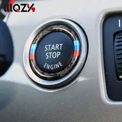 1 шт углеродного волокна стикер автомобиля одна кнопка запуска кольцо Стикеры для BMW X1 X3 X5 X6 M3 M5 M6 E46 E93 E90 E92 автомобиля Средства для укладки