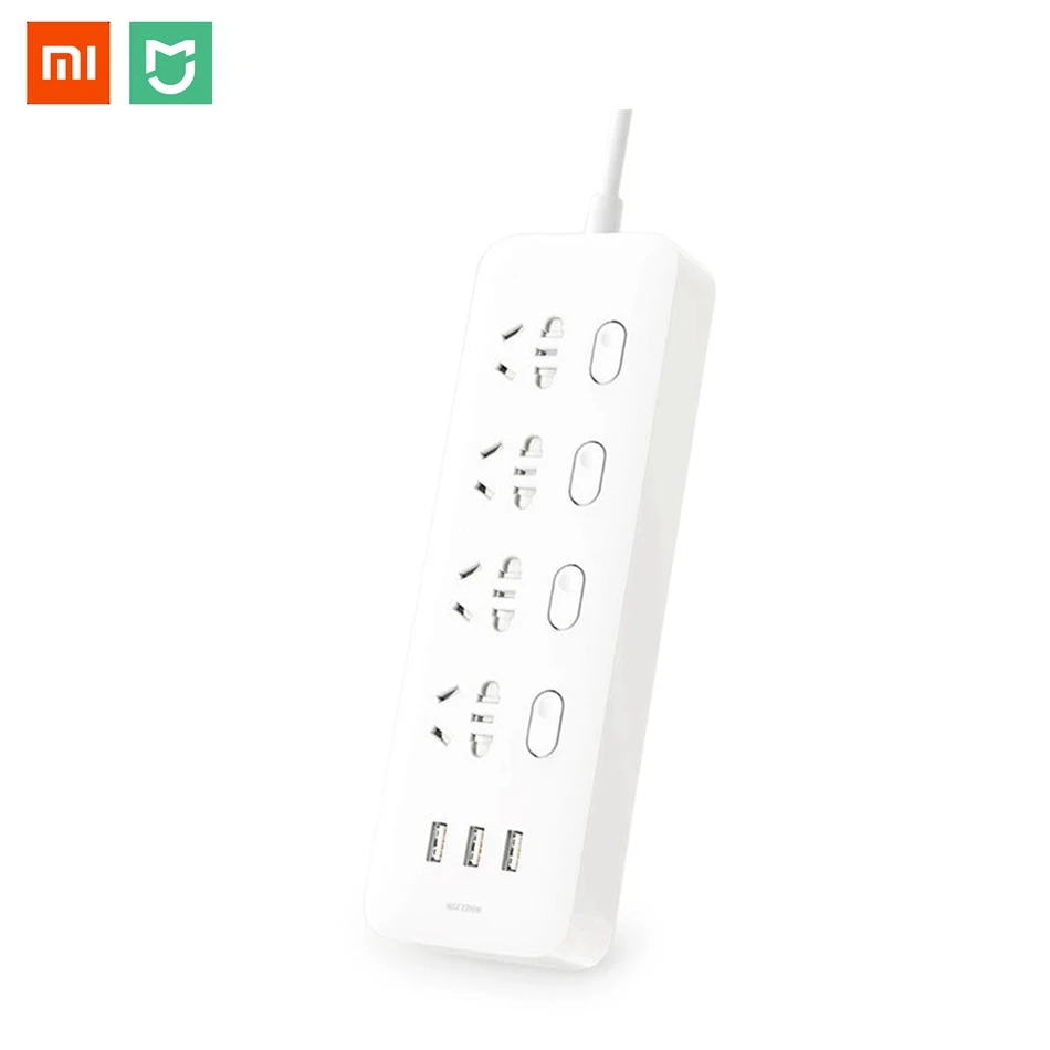 Продажа Оригинальный Xiaomi Mijia четырехзначный отдельных Управление Мощность розеток с 3 x USB Quick Charge 5 В 2A с мощность адаптер