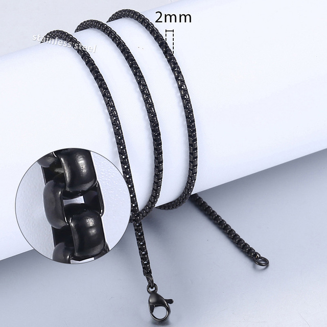 Necklace Stainless Steel Cuban Rope Box Snake Link Chains Necklace Silver Color Male Jewelry Wholesale 24" 60cm 3mm KNN1