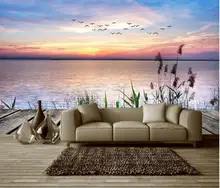 

3d wallpaper custom mural non-woven wall sticker 3d lake scenery sunset background wall painting photo 3d wall murals wallpaper