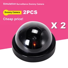 2pcs Fayele Security CCTV Simulation Fake Camera Dome Dummy Camera Surveillance Cheap Price Dummy Camera With LED Light