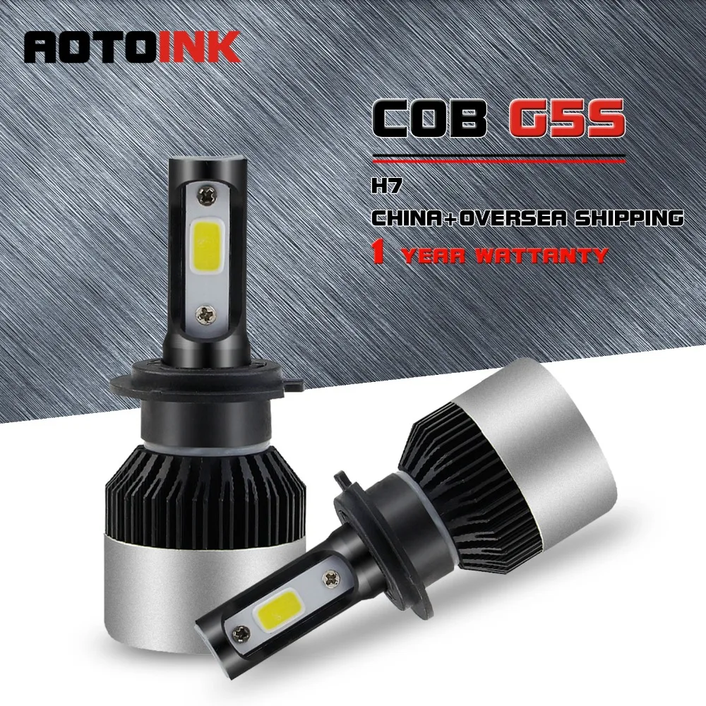 

AOTOINK H7 LED Car Headlight Bulbs COB Chips 72W 8000LM 6500K Auto Headlamp Headlights Fog Light Lamps h7 Led Bulb 12v 24v