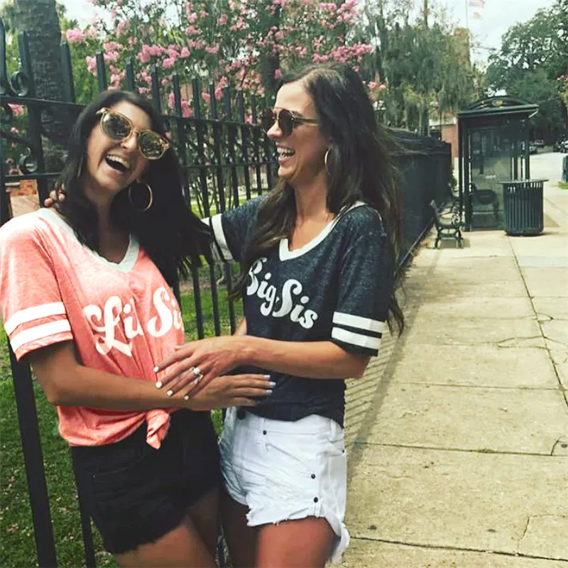 New Women Ladies Summer Casual T-shirt Sister Short Sleeve Big Shirt Sisters T-shirt Friends Gifts Female Tops D8A61 (8)