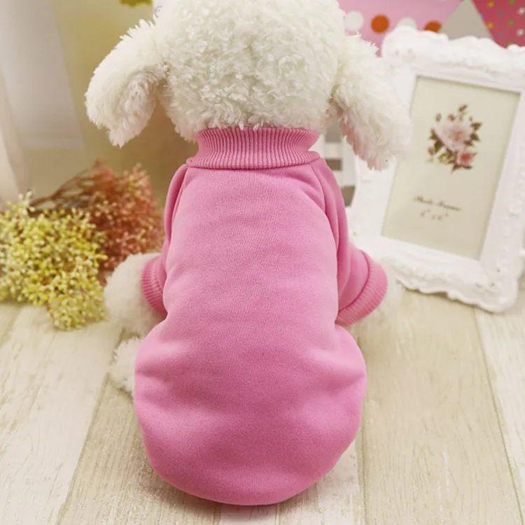 4 Colors Solid Pet Dog Clothes Winter Small Dog Coat Soft Warm Puppy Sweatshirt For Yorkies Chihuahua Teddy