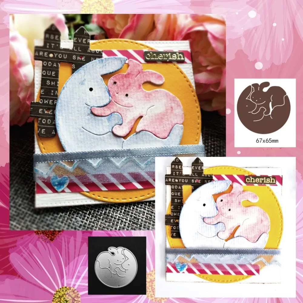 

New Rabbit Happy Mother's Day Metal Cutting Dies for Scrapbooking DIY Album Embossing Folder Paper Card Maker Template Stencils
