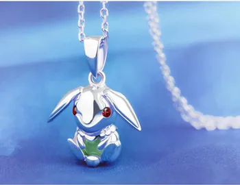 

Date A Live Yoshino Zadkiel Rabbit 925 Sterling Silver Necklace Pendant Anime Cosplay Prop Necklace Pendant Chain Christmas Gift