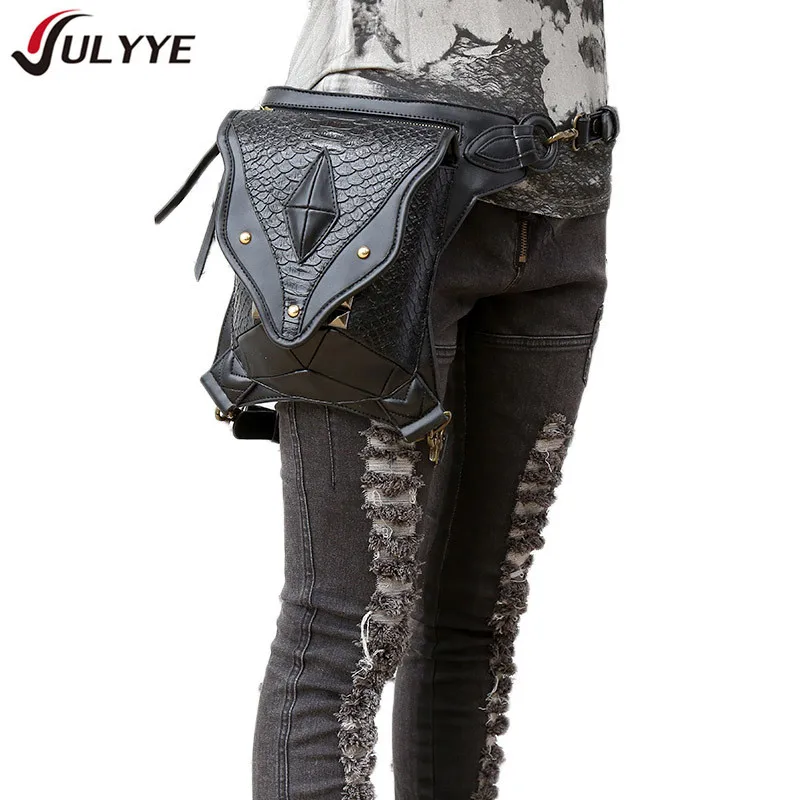 

YULYYE High Quality Fashion Steam Punk Waist Leg Bag Rivet Thigh Holster Bag Multifunction Vintage PU Bag Fashion Locomotive Bag