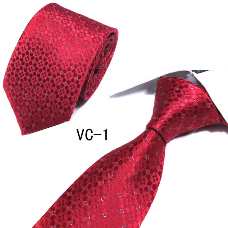 Классический полиэстер шелковые галстуки для мужчин роскошный деловой галстук 8 см Группа профессиональная одежда жаккардовый галстук мужской галстук бутик Gravatas - Цвет: VC-1