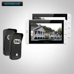 HOMSECUR 7 "проводной видео и аудио Smart дверные звонки + черный камера для квартиры 2C2M TC021-B (черный) TM703-W мониторы (белый)