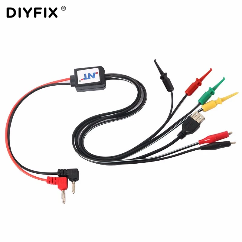 

DIYFIX Power Data Cable DC Power Supply Current Test Wire Cable with USB Output for iPhone Samsung Mobile Phone Repair Tools