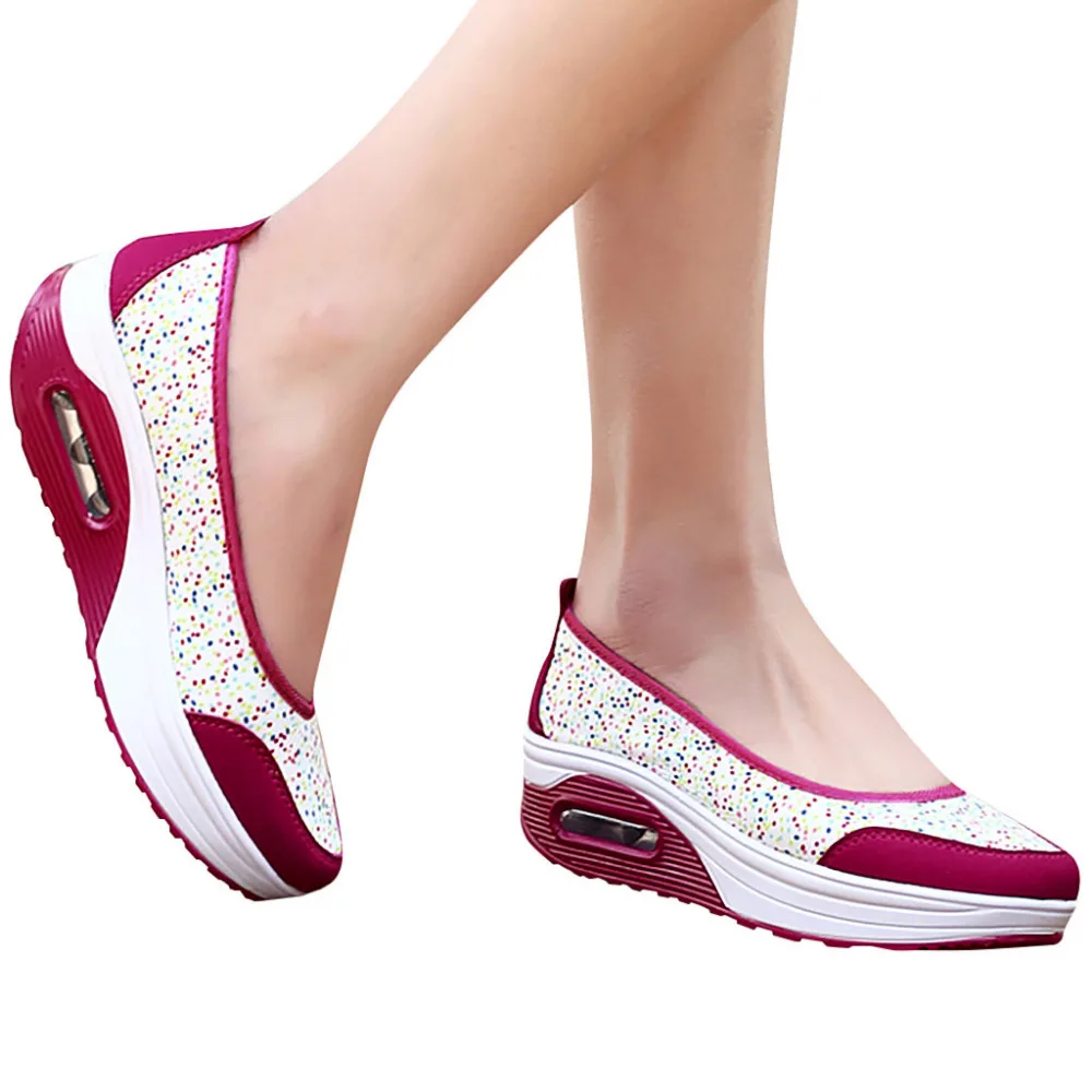 2019 Women's beach shoes thick bottom round head light wedge with shallow mouth increased shoes comfortable ladies shoes 40J25 (2)