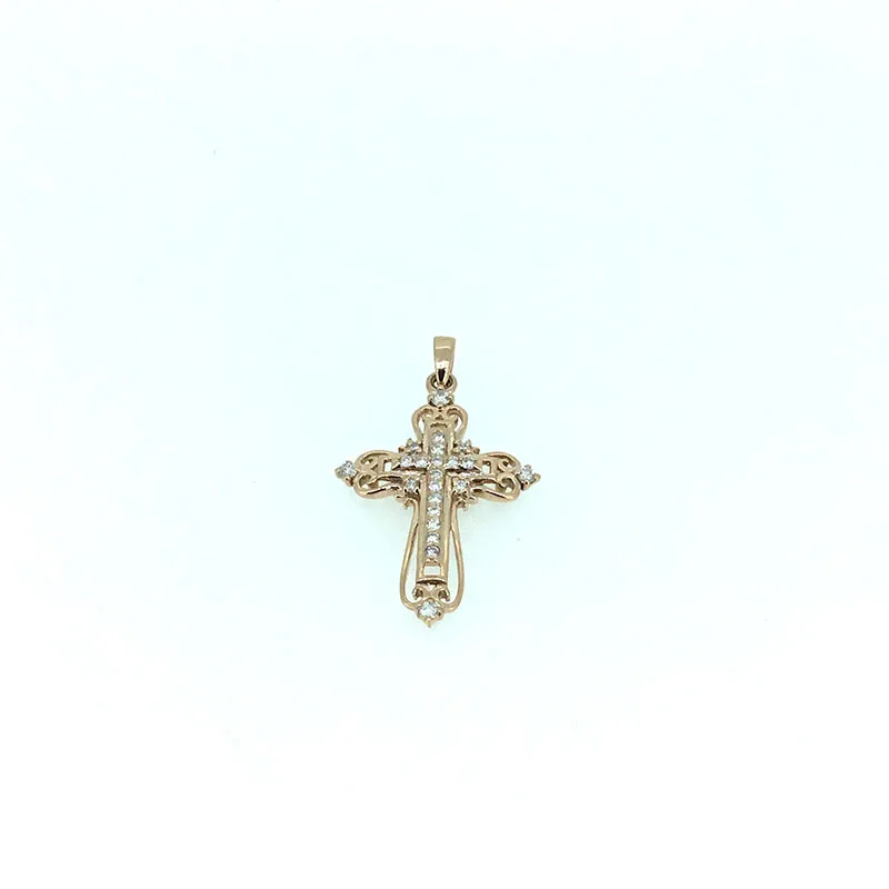 ANI 14K Rose/White/Yellow Gold (AU750) Wedding Pendant 0.292 ct I-J/SI Real Natural Diamond 3 Color for Women Cross Necklace ANI 14K Rose/White/Yellow Gold (AU750) Wedding Pendant 0.292 ct I-J/SI Real Natural Diamond 3 Color for Women Cross Necklace
