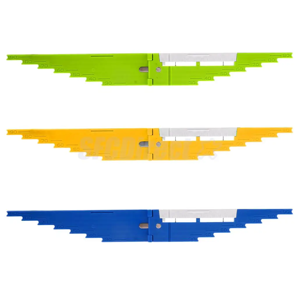 ABS Plastic Fishing Line Length Ruler Sub-line Knot-Tying Tackle Tool Cut Line Mearure Board Hook Accessories Yellow Green Blue