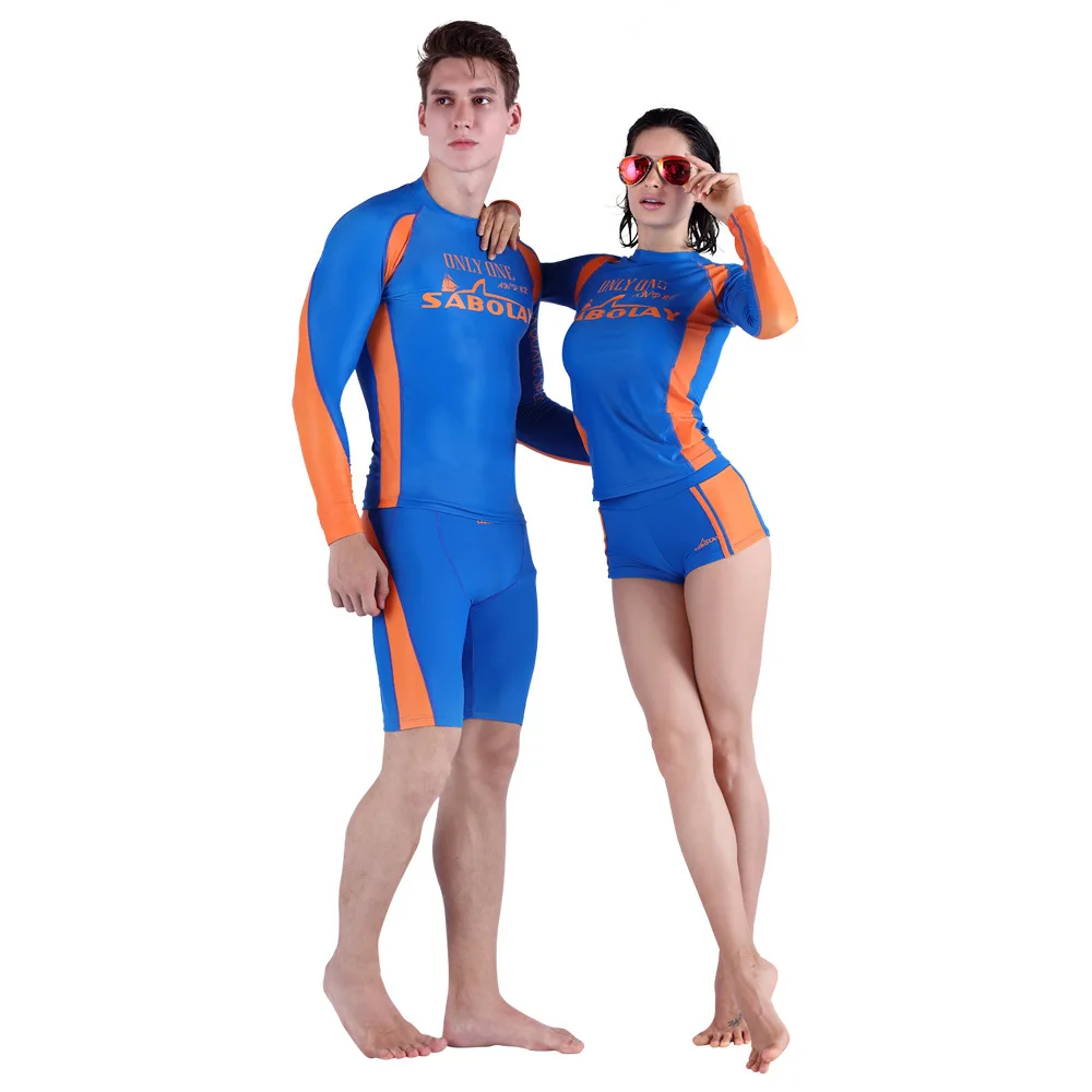 

SABOLAY Surfing Water Sports Rash Guards UPF50+ Anti-UV Quick-drying Swimsuit Men Women Beach Long Sleeve Tops Swimwear QL6724