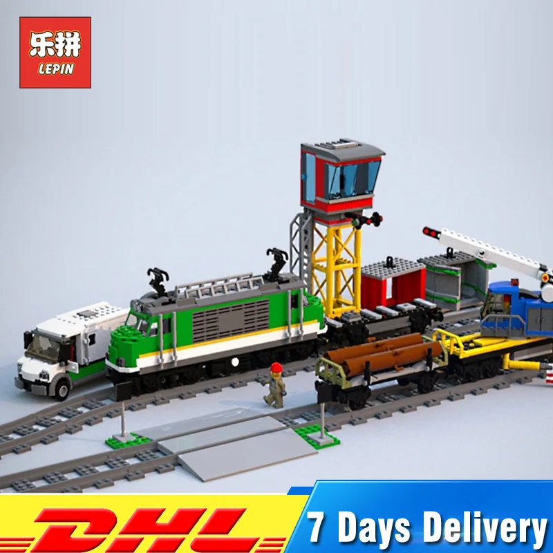 

Lepin 02118 1373Pcs City Toys Series RC Cargo Train Set with Power Function Building Blocks Bricks Toys Compatible 60198