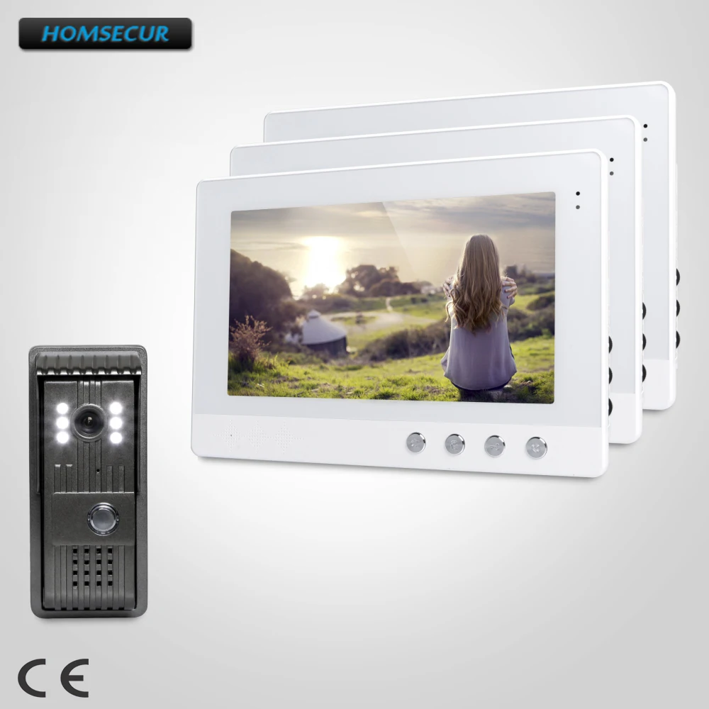 

HOMSECUR 10.1inch Wired Video Door Entry Call System with Intra-monitor Audio Intercom : XC003+XM101-W