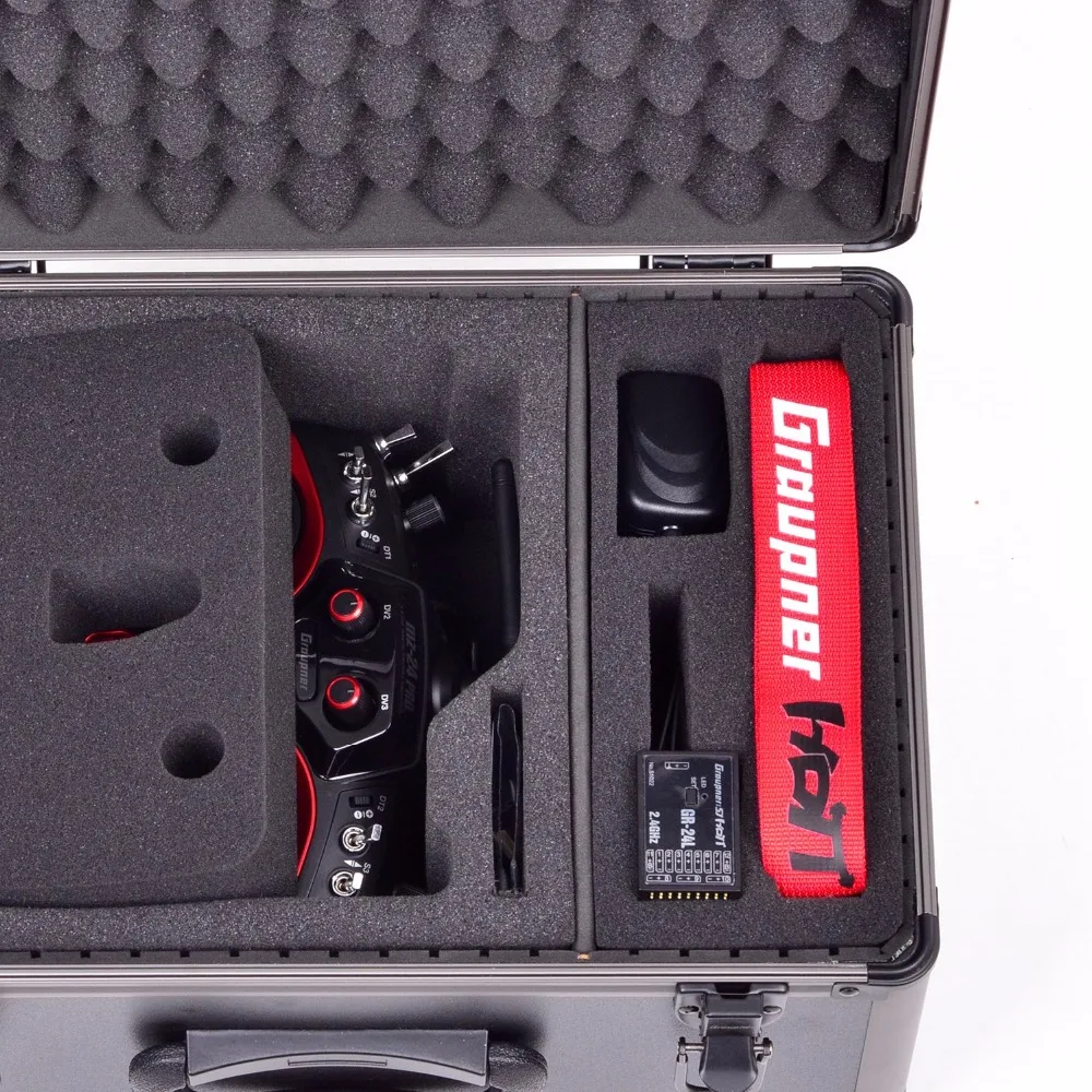 Graupner mz 24 PRO 12 канальный 2.4G.HZ HoTT цвет TFT радио системы режим 1/2 (красный) с GR 24L
