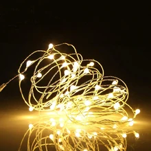 Light Led-Strings Party-Decoration Copper-Wire Christmas Wedding 2m 1m for Bookcase 5m
