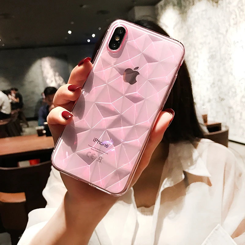 Прозрачный 3D чехол для iphone 8 7 6 S Plus X 10 XR XS MAX чехлы с алмазным узором iPhone s