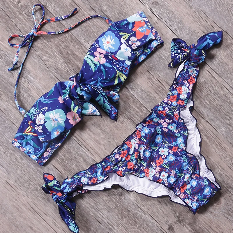 

Biseafairy Sexy Bikini Set Swimwear Women Halter Top 2019 Swimsuit Thong Bottom Brazilian Biquinis Beachwear Bathing Suit