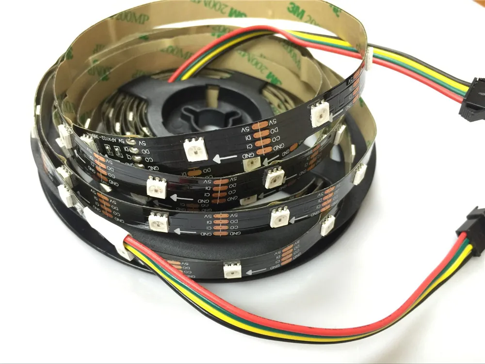 BLACK PCB PIXEL LED STRIPS APA102 BUILD IN CHIPS (3)